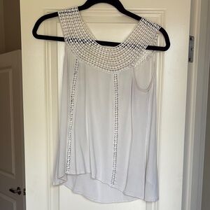 Maurices Ivory Crochet Accent Blouse
